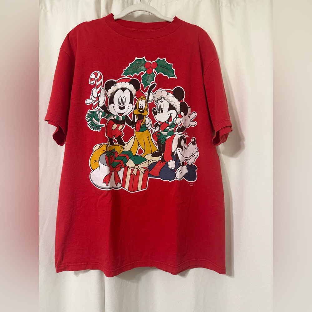 Vintage Mickey Unlimited Disney Mickey Mouse Christmas One Size Fits All Tee